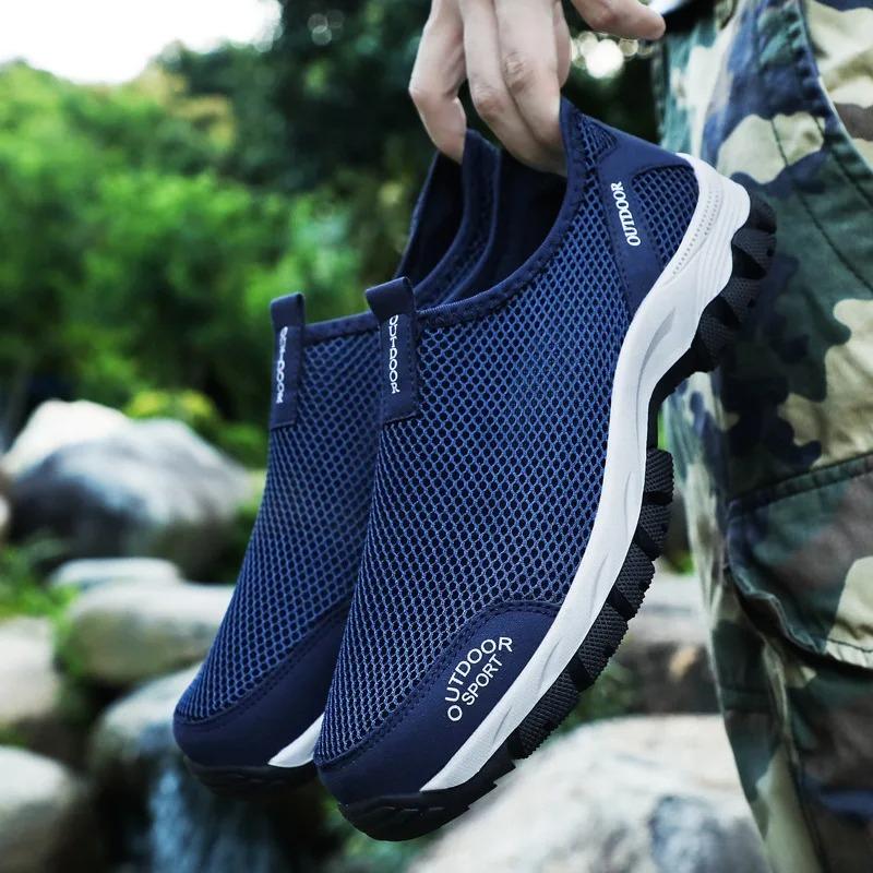Size 48 Mens Shoes New Comfortable Casual Sports Shoes for Men Slip-on Breathable Air Mesh Flats Trainers Sneakers Water Loafers