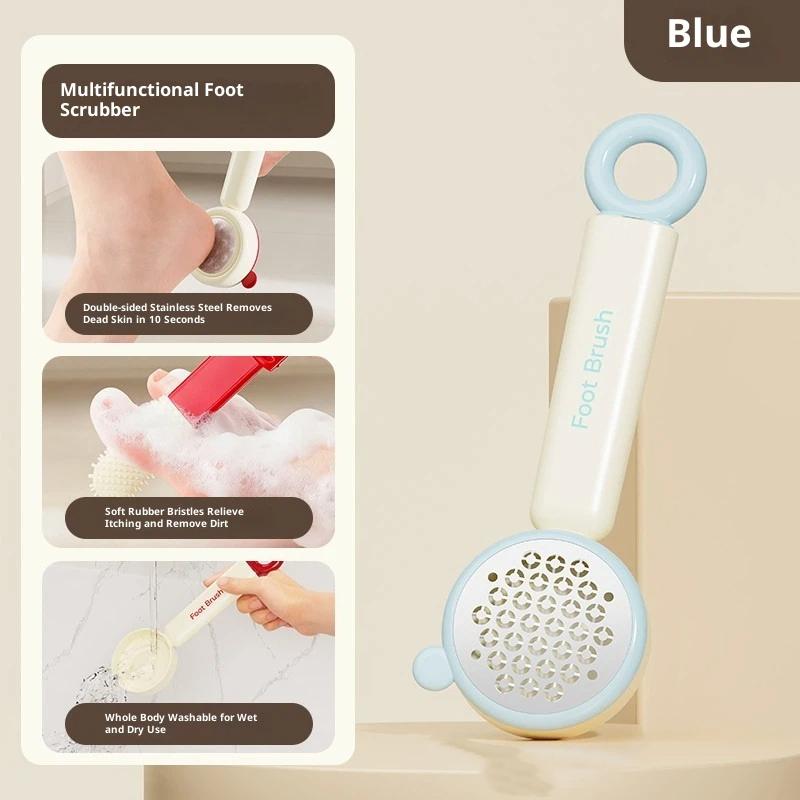 

3 In 1 Double-Sided Foot File Hard Dead Skin Callus Remover Rasp Heel Grater Pedicure Foot Care Tools With Toe Cleaning Brush синій