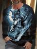 Men's Long Sleeves T-Shirts Animal Wolf Pattern 3D Print Top Tees Summer  Fashion Oversized Unisex T Shirt Men Clothing