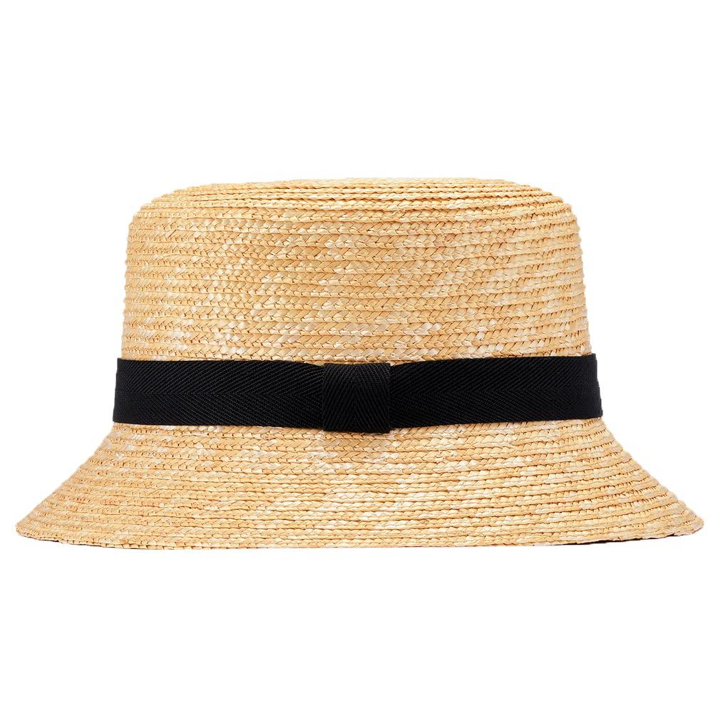 Hat Bucket Straw Bucket Hat for Women and Unisex Straw Hat [Tanaka Shop] Men, UK-H120 (Black)