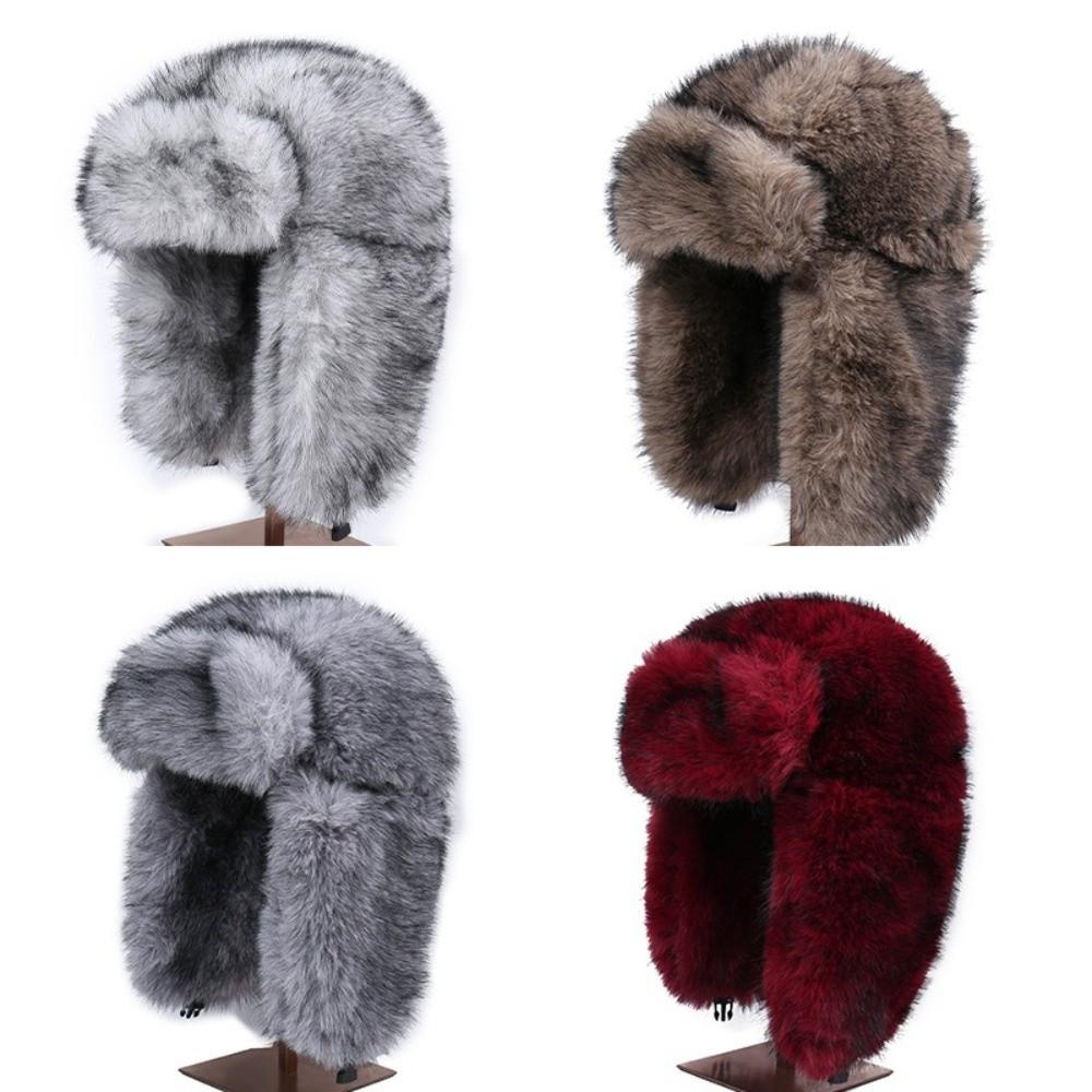 Thick Plush Bomber Hat Fluffy Earflap Hat Fashion Ushanka Hat For Women Men