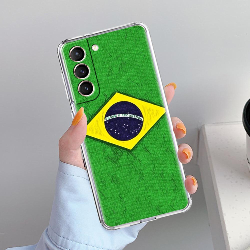 Etui Na Telefon Dla Samsung Galaxy S26 S25 S24 S23 S22 Ultra S20 S21 FE 5G Plus Miękkie Przezroczyste Pokrowiec Duża Flaga Brazylii