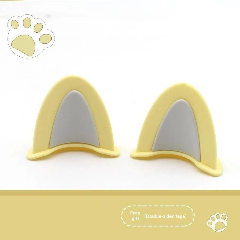 Soft ABS Bear Ear Helmet Decorations 1 Pair Adorable Appearance Easy to Install for Outdoor Riding Sports Helmets