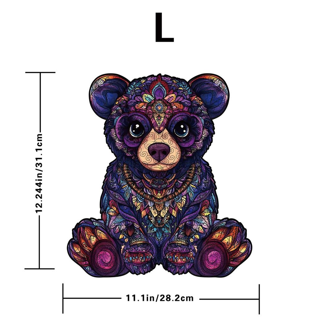 Bear Puzzle Wooden Special-Shaped Splicing Toy Piggy Bank Multi-Functional Decompression Puzzle