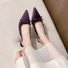 Satin Pointed Toe High Heeled Sandals Women Summer New Sexy Thin Heels Slingback Shoes Bow Elegant Party Dress Shoes Women Pumps