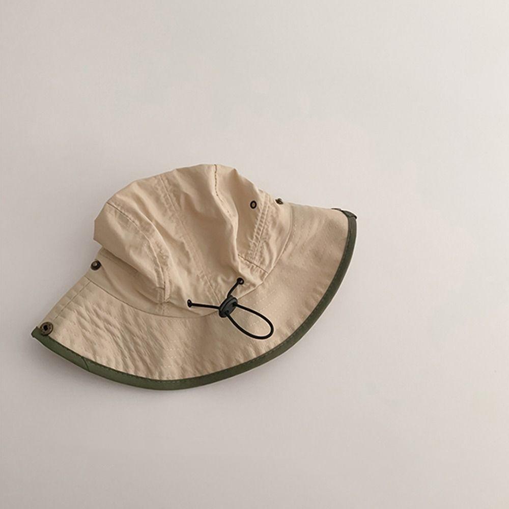 Korean Letter Baby Bucket Hat Summer Fisherman Hat Cute Children Sunhat Boys Girls