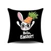 Easter Series Pillow Cover with Rabbit and Carrot Design