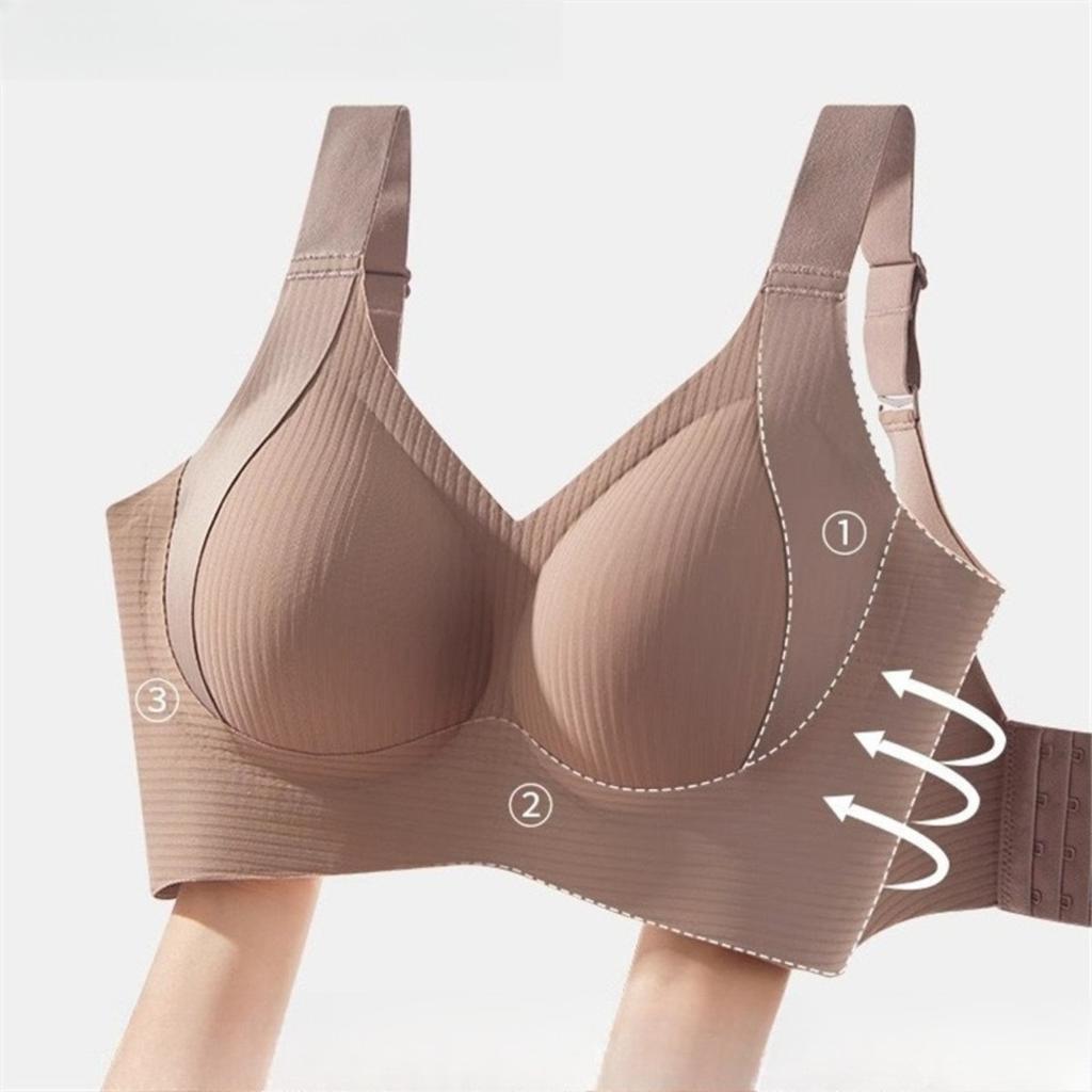 Ladies, No Underwire, Seamless Bra, High Elasticity, Solid Color, Wide Shoulder Straps, Detachable Bra Pads, Daily Wear, Comfortable