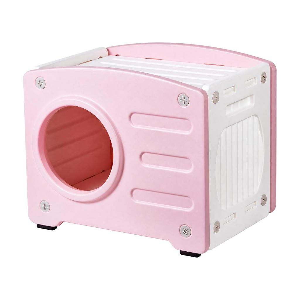 Enclosed Plastic Cat Shelter Sturdy Small Dog House Cozy for Balcony