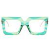 Big Square Chain Frame Clear Lens Glasses Myopia Nerd Spectacles Degree -0.5 -1.0 -2.0 To -6.0 Oversize Hyperopia +0.5 To +6.0