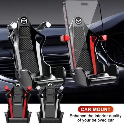 Para Mazda 2 3 4 5 6 7 8 ATENZA Axela 6 RX8 CX6 CX5 CX4 Alexa CX4 CX5 CX8 2 3 Forma de Assento de Corrida Suporte para Saída de Ar do Carro Suporte à Prova de Choque para Celular do Carro
