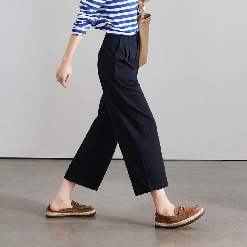 SOFSIL Women's 2026 Spring High-Waist Cropped Wide-Leg Pants