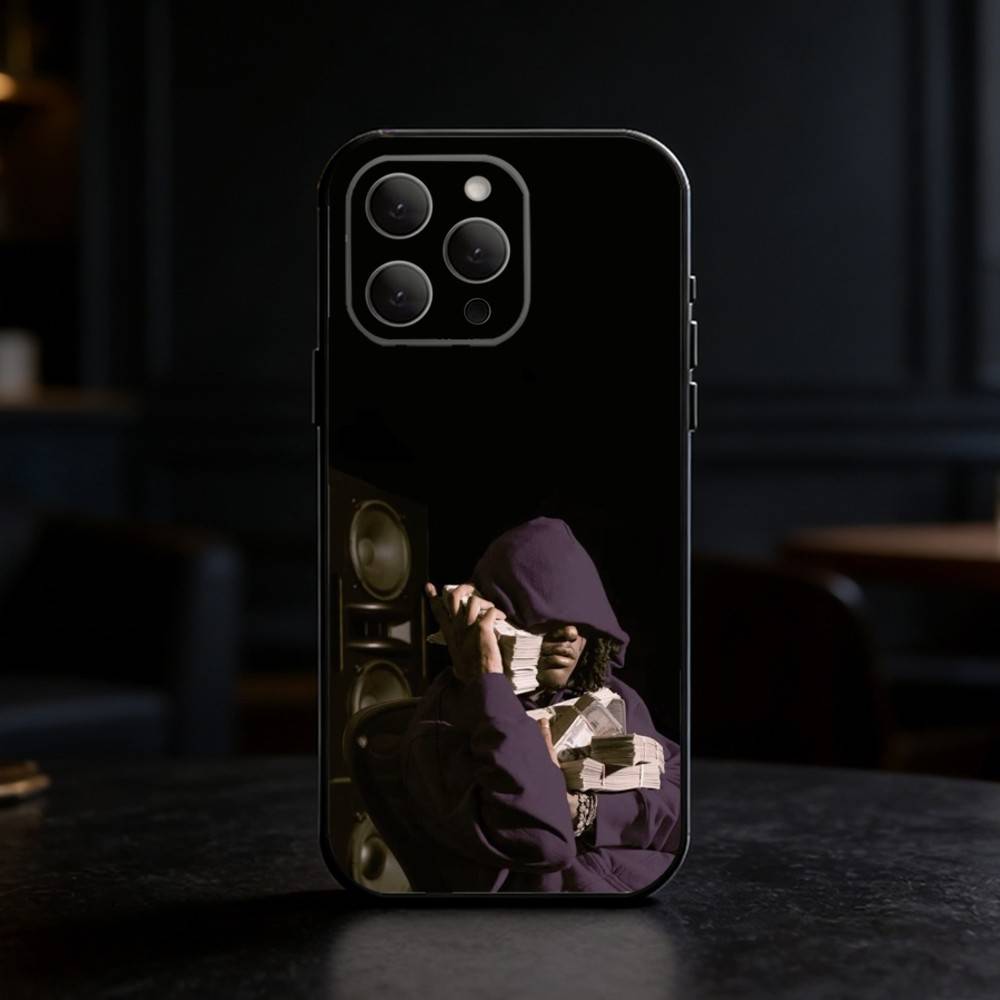 O-OsamaSon Rapper Handyhülle Für iPhone 17,16,15,14,13,12,11 Plus,Pro,Max,Mini Silikon schwarz Weiche Hülle