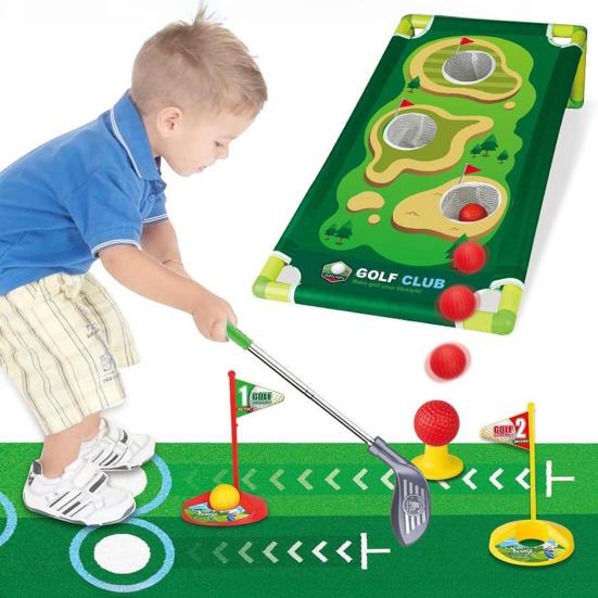 Kids Golf Club Set with Retractable Clubs Launcher 9 Balls Indoor Outdoor
