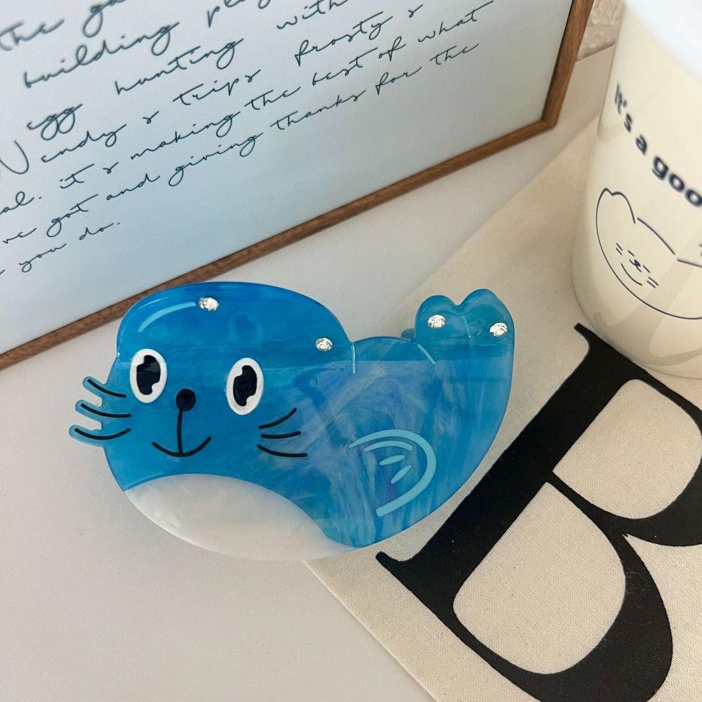 Korean Style Headwear Sea Lion Hair Claw Creative Geometry Shark Clip Ocean Animal Hair Clip  Girls