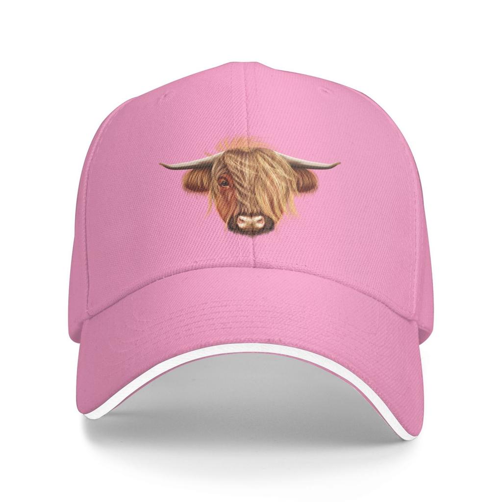 Scottish Hairy Highland Cow Hats for Unisex Women Vintage Baseball Cap Beach Dad Sun Hat Black Denim Cotton Caps