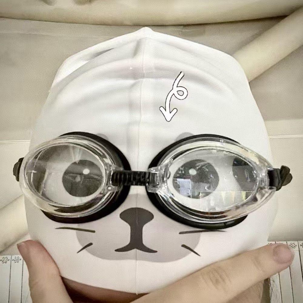 Ear Protection Silicone Swim Caps Animal Printed Seal Swim Hat Swimming Caps Women Girls