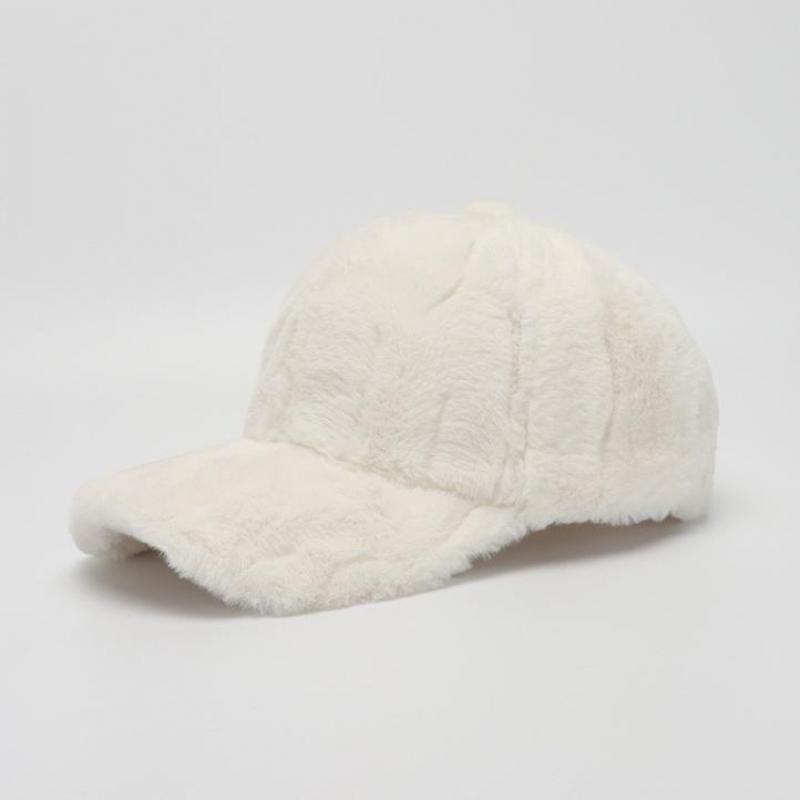 Wintermützen für Damen Baseballkappe Verdickte Kunstpelzmütze Damen Outdoor Sonnenschutz Warmhalten Einfarbig Verstellbar Gorras Casquette