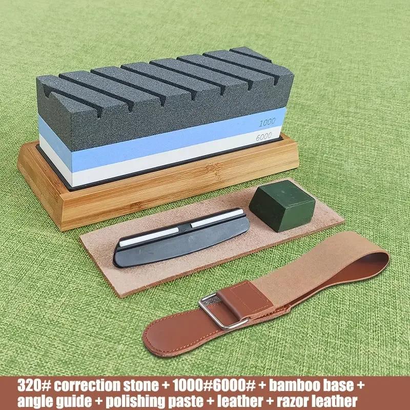 Oilstone Whetstone Sharpening Stone Fixed Knife Sharpener Angle guide 15degrees Accessories Kitche Knives Auxiliary Tool320-8000