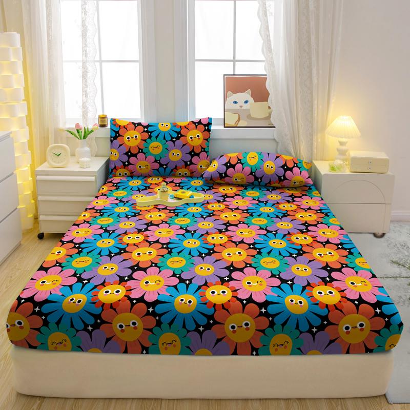 

1 простая современная матовая простыня с принтом в виде цветка, покрывало для кровати с принтом в спальню, постельное белье (Исключая наволочки) 71x132cm