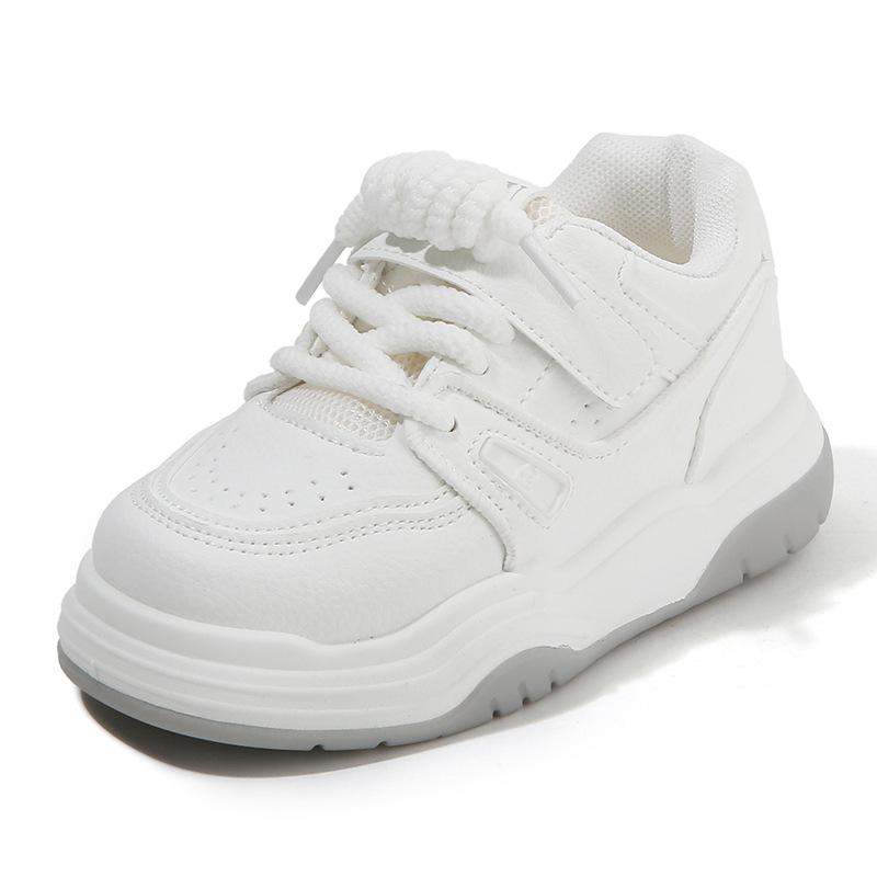 Children Soft Sole White Shoes Spring Autumn Boys Sports Skate Shoes Korean Casual Girls Toddler Sneakers