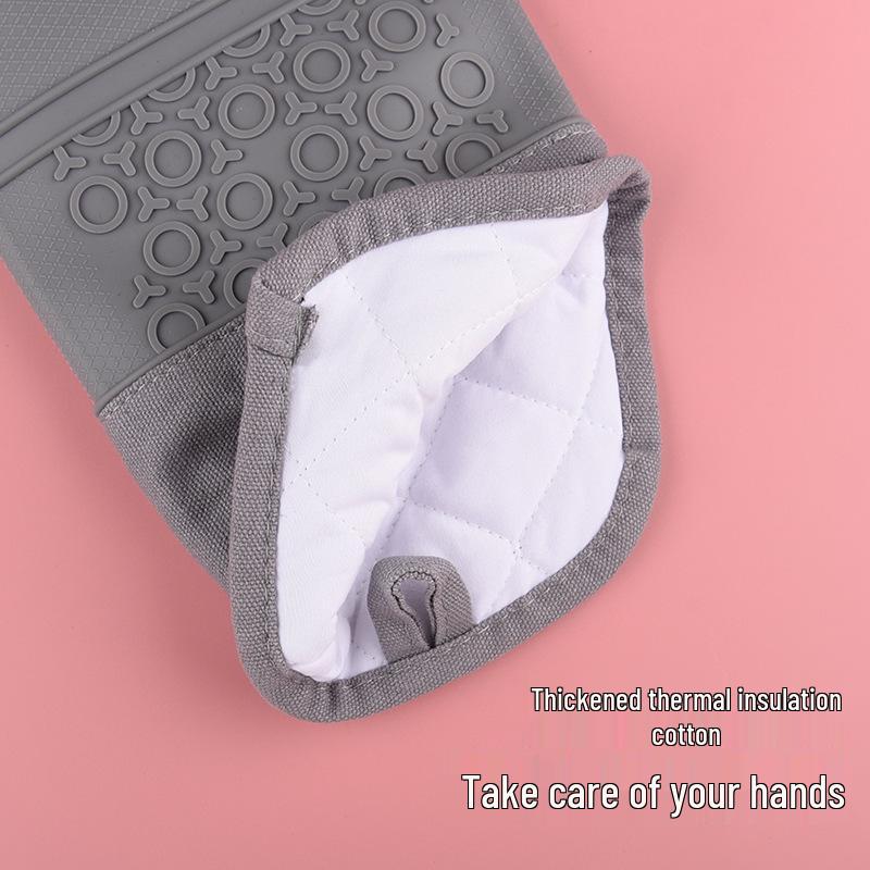 Anti-scald Heat-Resistant Silicone Kitchen Glove Set – Non-slip, Thick, High-Temperature Safe for Baking & Microwave Use