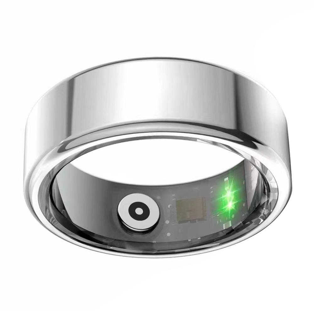 

S9Ring Health Monitoring Metal Smart Ring Multifunction Bluetooth-compatible Finger Ring Silver/Size 8