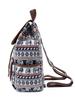 Schoolbag1011 New Ethnic Style Backpack Casual Plaid Drawstring Retro Women's Large-capacity Schoolbag with Bucket Bag