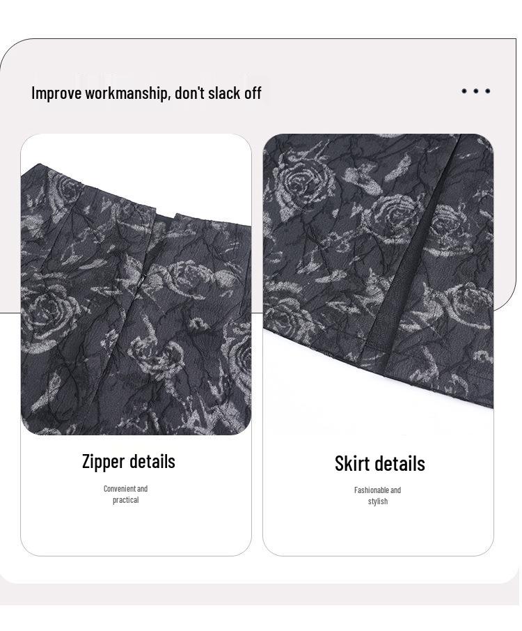 Jacquard A-Line Mid-Length Skirt: Women's 2026 Chinese Style Spring/Summer Fashion.