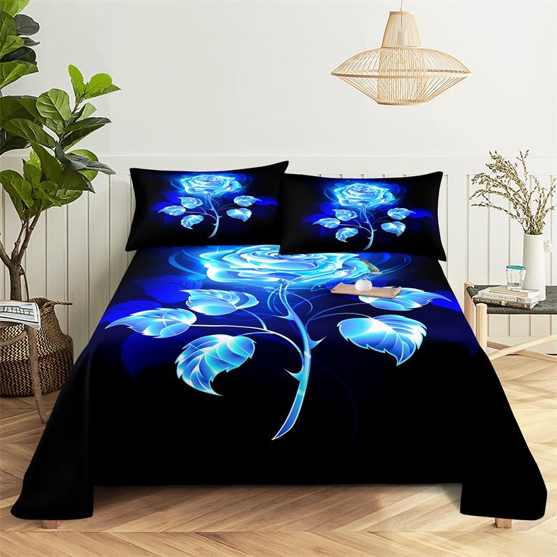 Red Rose Duvet Cover Set 3D Print Romantic Theme Valentine's Day Gift Polyester Comforter Cover with Pillowcase King Queen Size