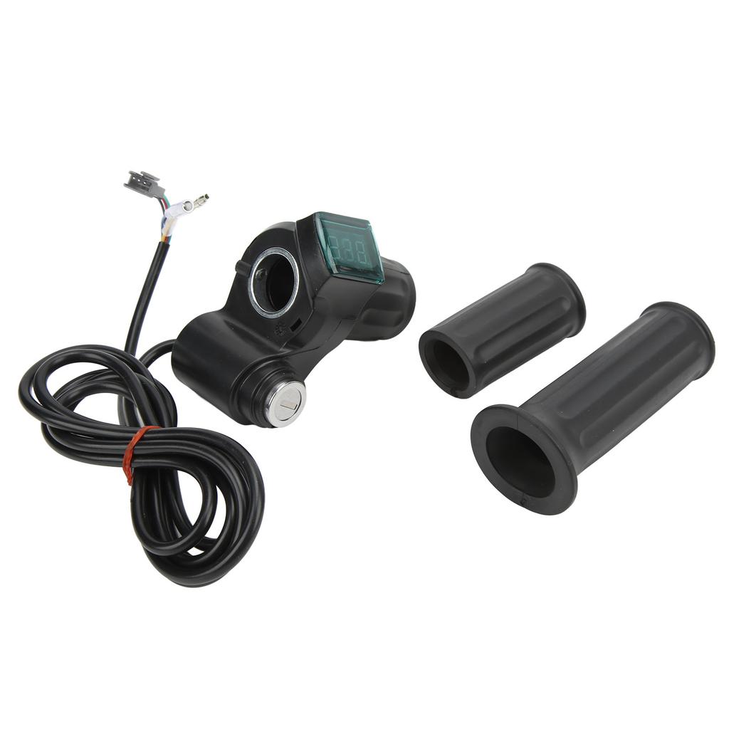 Juego de Puños Acelerador de Puño Giratorio para Bicicleta Eléctrica Universal Limitador de Velocidad con Pantalla Puño Derecho para
