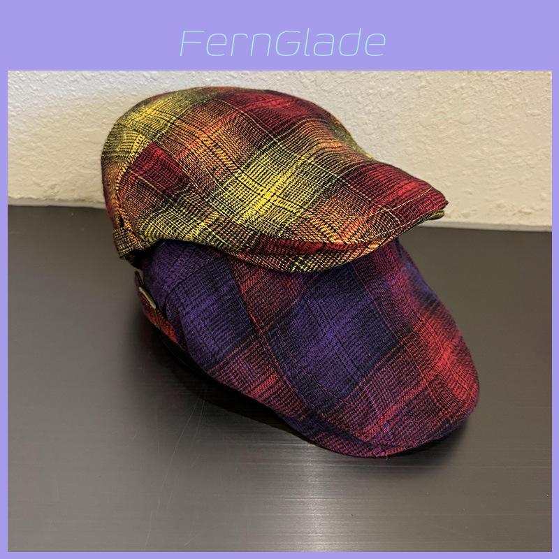 Vintage Plaid Newsboy Cap For Autumn Winter Fashion Accessories