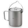 Ultraleichter 750ml Titan Topf Tragbarer Titan Wasserbecher Tasse mit Deckel und Klappgriff Outdoor Camping Kochen