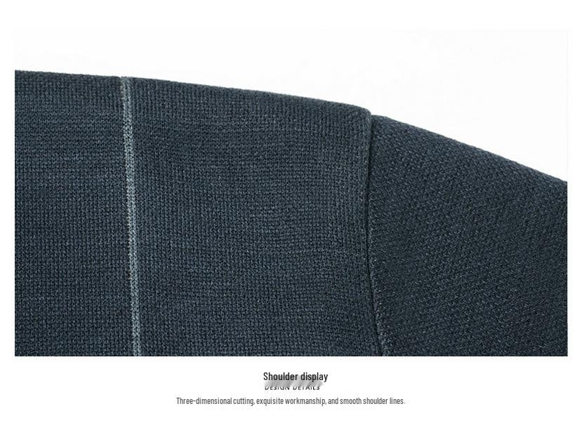 Gestreifter Winterpullover für Herren mit Fleecefutter - Rundhalsausschnitt, Dick & Warm, Gestrickte Basis