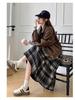 Japanese Korean Style High-Waisted Wool Plaid Pleated Skirt for Women - Mid-Length, Autumn/Winter 2026