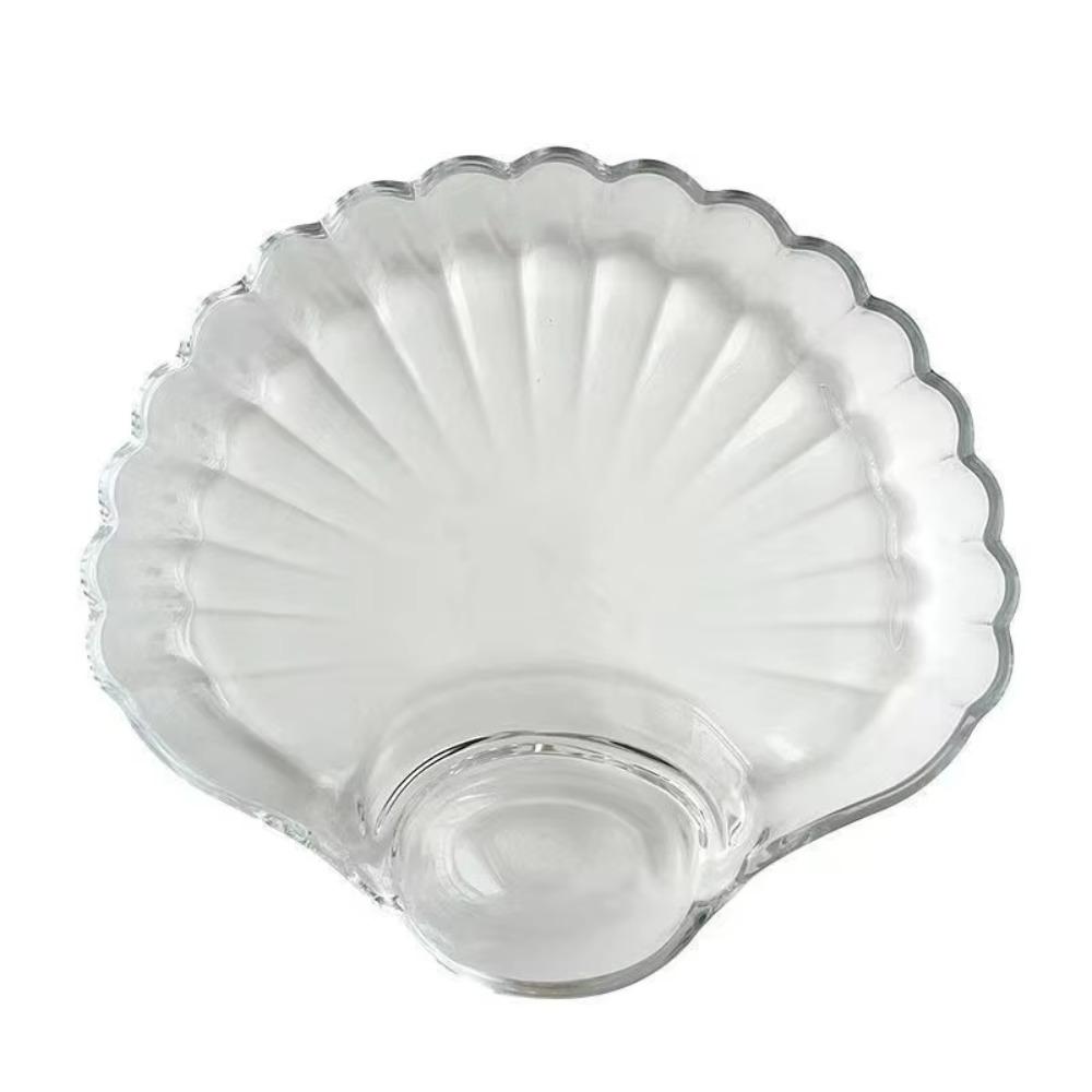 

Durable Transparent Shell Dish with Vinegar Discs Creative Dumpling Plate Dried Fruit Snack Plates