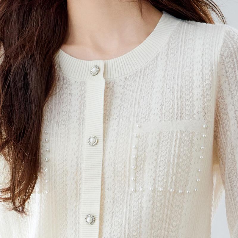 Women's Designer Beaded Wool Blend Knit Top