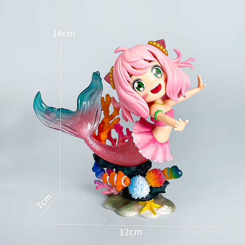 13cm Anime Anya Forger Figure Cosplay Mermaid Anime Peripheral Pvc Model Statue Collect Decor Ornaments Kid Gift Toys