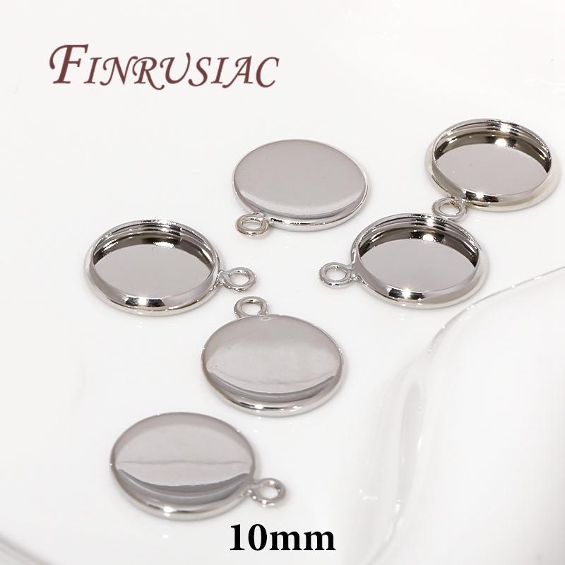 6/8/10mm Cabochon Base Tray Bezels Blank Setting For DIY Blank Pendant Trays Supplies For Jewelry Making Accessories