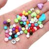 26box/bag Acrylic Letter Beads Charm Pendants Elastic Line Thread Cord For DIY Accessories Jewelry Making