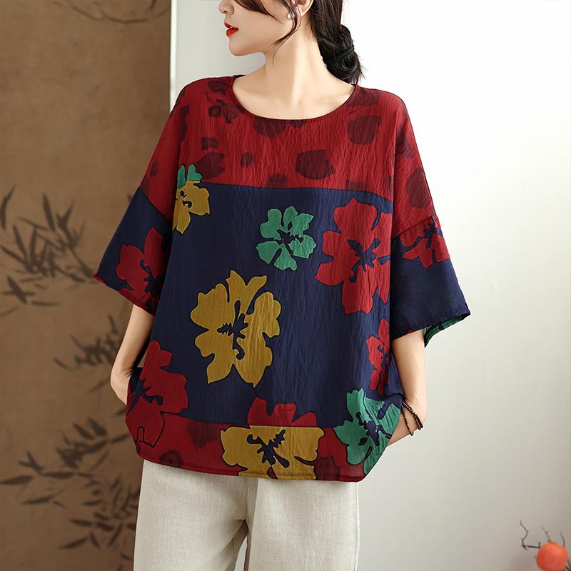 DIMANAF 2026 Women Plus Size New T-Shirt Print Loose Casual O-Neck Lady Tops Tees Shirts Oversize Summer
