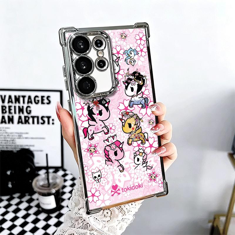 

Japan T-Tokidokis Art Soft Phone Case For Samsung Galaxy S26 Ultra S25 Edge S24 FE S23 Plus S22 S21 + S20 Plating Anti-Fall Fund Samsung S24 Ultra