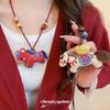 Autumn Winter Horse Year Resin Bead Pendant Necklace for Women