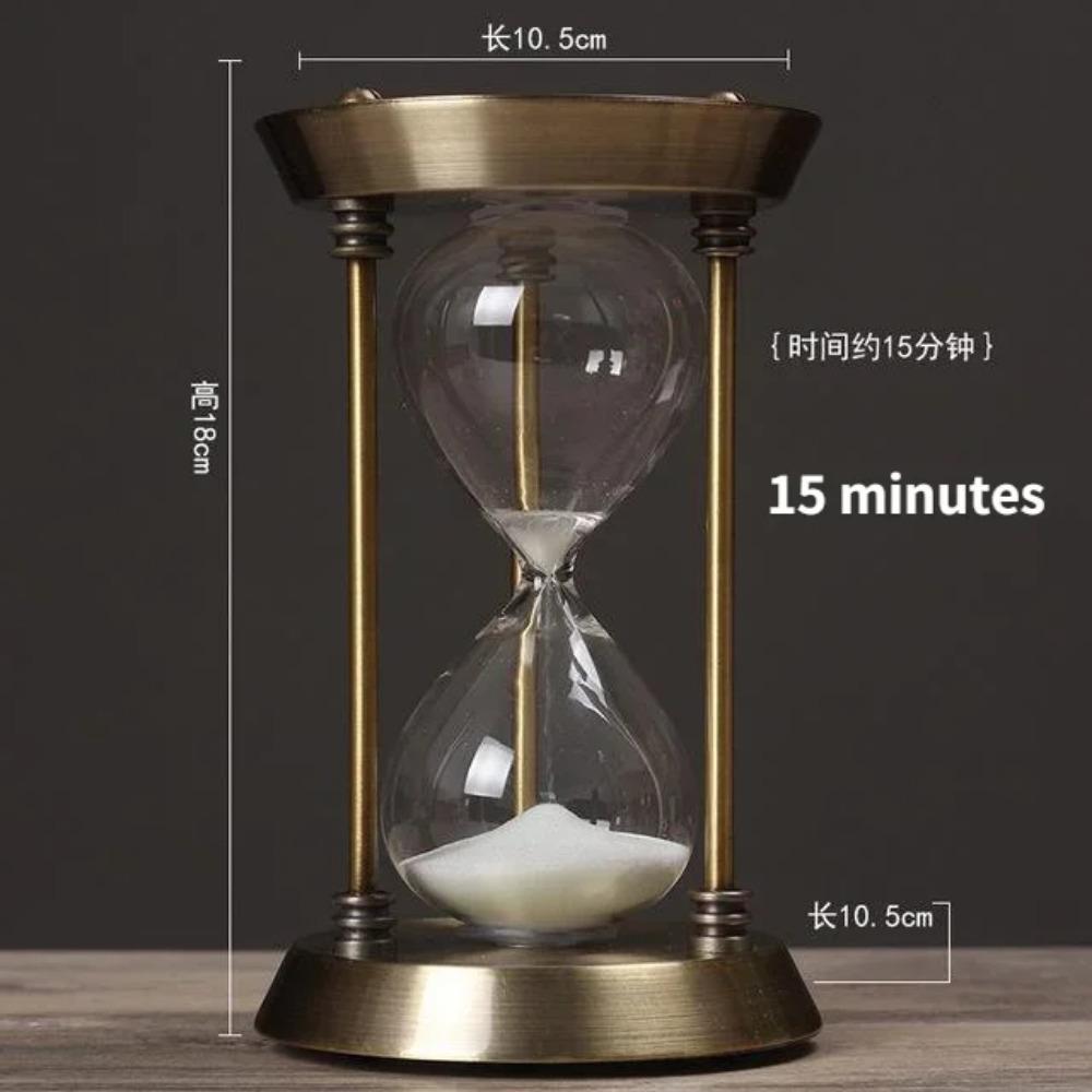 15/30/60Minutes Retro Metal Hourglass Timekeeper Timer Living Room Office Desk Decoration Ornament Alarm Sandglass Gifts