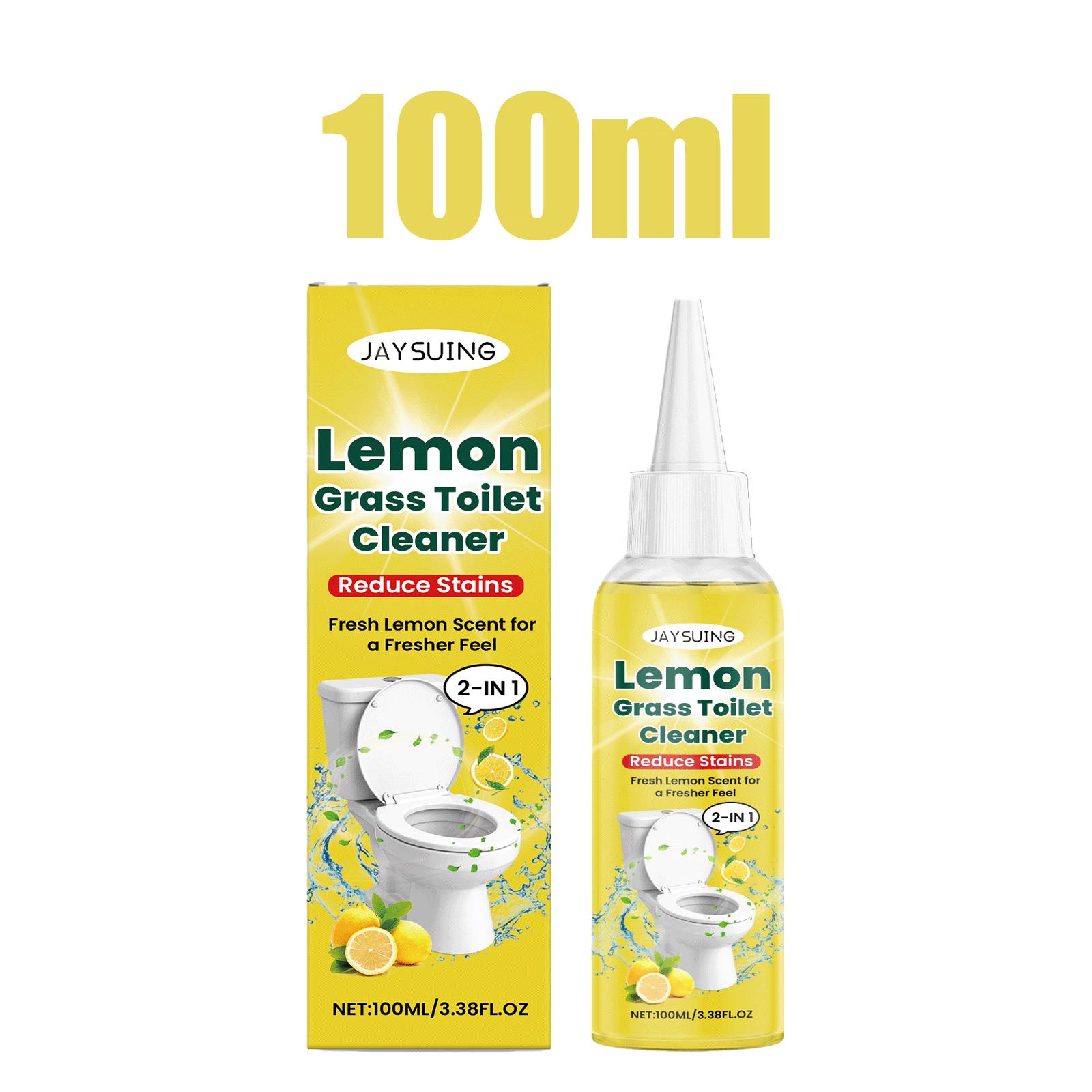 Toilet Bowl Cleaner Liquid Gel Strong Stain Remover Natural Lemongrass Scent Bathroom Descaler Fresh Odor Eliminator Deep Cleani 100ml