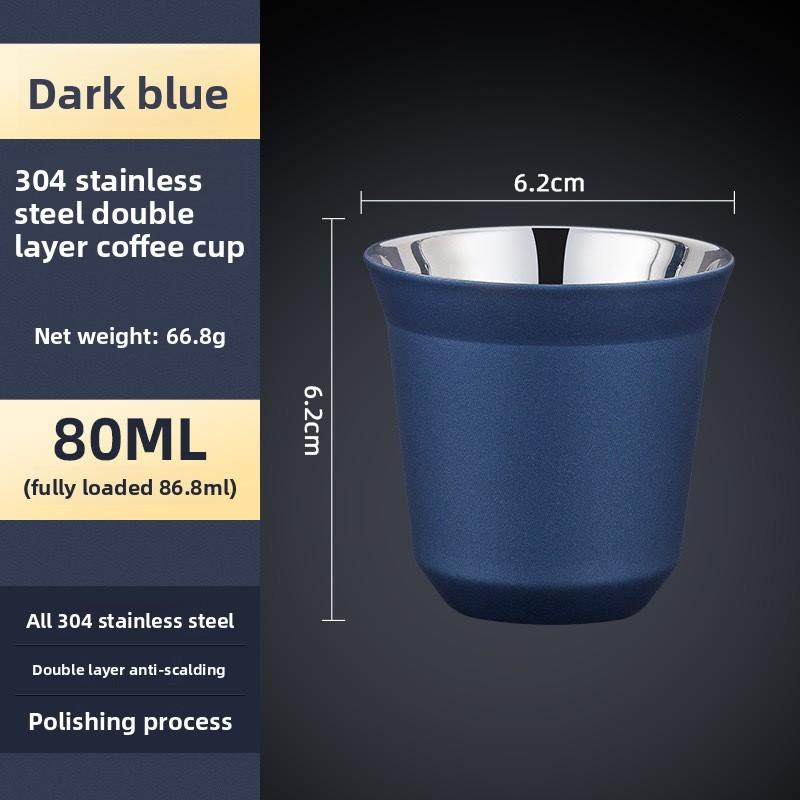 Stainless Double Wall Steel Espresso Cup Insulation Coffee Capsule Mugs Shape