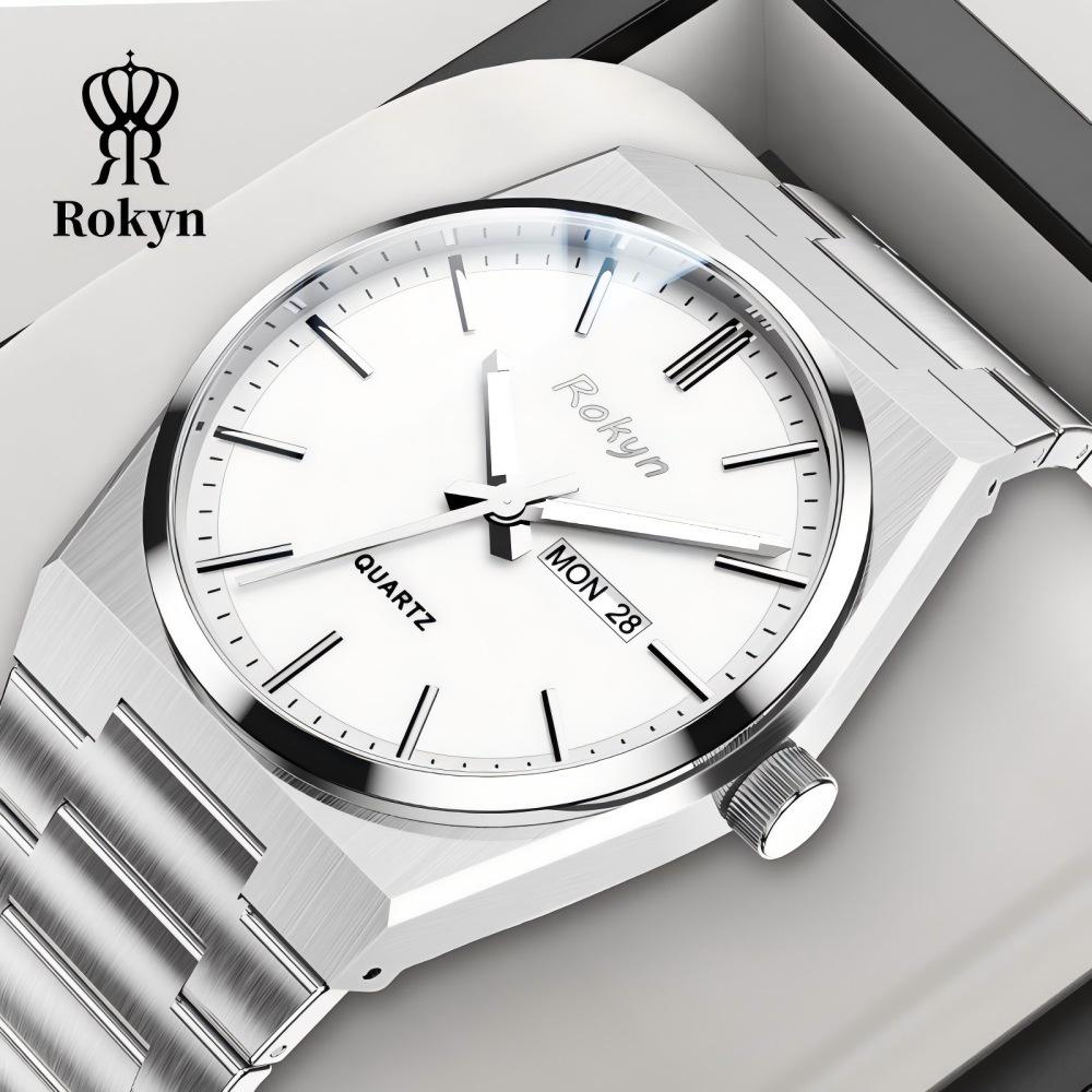 Men's Cross-Border Waterproof Quartz Watch - Slim, Stylish Business Design with Dual Calendar