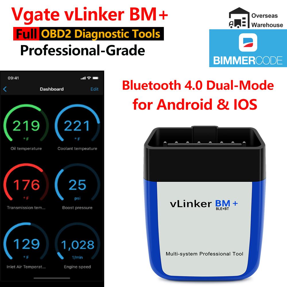 Vgate vLinker BM+ Plus Diagnostic Scanner Tool Mini Bimmer Engine Code Reader for iOS Android Windows ELM327 ELM 329 BT4.0