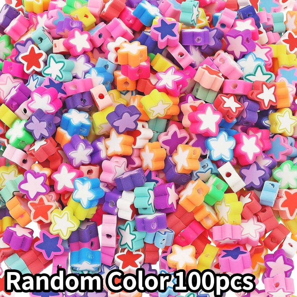 50/100/200 polymer adhesive Saturn shaped loose spacing beads, cute mixed color beads, DIY hair clips, necklaces, bracelets, jewelry earrings
