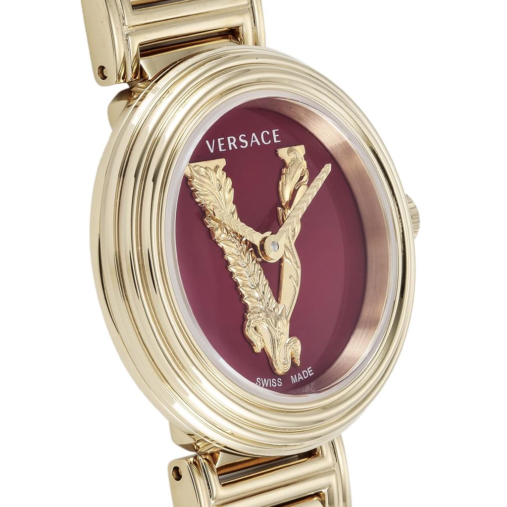 [Versace] Uhr Virtus Mini Venus Mini Rotes Zifferblatt Edelstahl Saphirglas Quarz 28MM Schweizer Uhr VET300321 Damen Gold [Artikel]